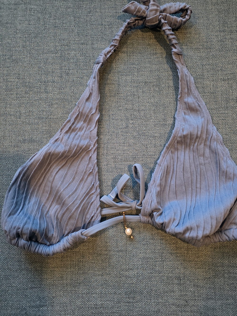 Women’s Ruched Halter Bikini Top - Taupe
